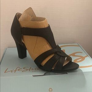 Life Stride Black Strappy Heels